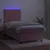 Produktbild 4 för Ramsäng med madrass rosa & LED 100x200 cm sammet