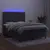 Produktbild 4 för Ramsäng med madrass & LED mörkgrå 140x190 cm sammet