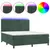 Produktbild 2 för Ramsäng med madrass & LED mörkgrön 180x200 cm sammet