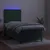 Produktbild 4 för Ramsäng med madrass & LED mörkgrön 90x190 cm sammet