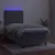 Produktbild 4 för Ramsäng med madrass & LED ljusgrå 90x200 cm sammet