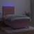 Produktbild 4 för Ramsäng med madrass rosa & LED 90x200 cm sammet