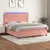 Produktbild 4 för Ramsäng med madrass rosa & LED 180x200 cm sammet