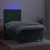 Produktbild 4 för Ramsäng med madrass & LED mörkgrön 90x190 cm sammet