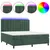 Produktbild 2 för Ramsäng med madrass & LED mörkgrön 180x200 cm sammet