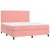 Produktbild 3 för Ramsäng med madrass rosa & LED 180x200 cm sammet