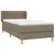 Produktbild 3 för Ramsäng med madrass taupe 80x200 cm tyg