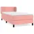 Produktbild 2 för Ramsäng med madrass rosa 90x190 cm sammet