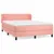 Produktbild 2 för Ramsäng med madrass rosa 140x190 cm sammet