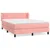 Produktbild 2 för Ramsäng med madrass rosa 140x190 cm sammet