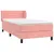 Produktbild 3 för Ramsäng med madrass rosa 90x190 cm sammet