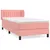 Produktbild 2 för Ramsäng med madrass rosa 90x190 cm sammet