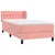 Produktbild 3 för Ramsäng med madrass rosa 90x190 cm sammet