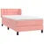 Produktbild 3 för Ramsäng med madrass rosa 90x190 cm sammet