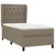 Produktbild 3 för Ramsäng med madrass taupe 80x200 cm tyg