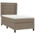 Produktbild 3 för Ramsäng med madrass taupe 80x200 cm tyg