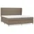 Produktbild 2 för Ramsäng med madrass taupe 200x200 cm tyg