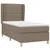 Produktbild 3 för Ramsäng med madrass taupe 80x200 cm tyg