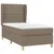 Produktbild 3 för Ramsäng med madrass taupe 90x200 cm tyg