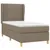 Produktbild 3 för Ramsäng med madrass taupe 80x200 cm tyg