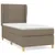 Produktbild 2 för Ramsäng med madrass taupe 90x190 cm tyg