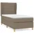 Produktbild 2 för Ramsäng med madrass taupe 80x200 cm tyg