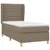 Produktbild 3 för Ramsäng med madrass taupe 80x200 cm tyg