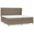 Produktbild 2 för Ramsäng med madrass taupe 200x200 cm tyg
