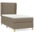 Produktbild 2 för Ramsäng med madrass taupe 80x200 cm tyg