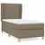 Produktbild 2 för Ramsäng med madrass taupe 90x190 cm tyg
