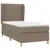 Produktbild 3 för Ramsäng med madrass taupe 90x190 cm tyg