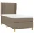 Produktbild 3 för Ramsäng med madrass taupe 100x200 cm tyg
