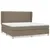 Produktbild 2 för Ramsäng med madrass taupe 200x200 cm tyg