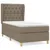 Produktbild 2 för Ramsäng med madrass taupe 80x200 cm tyg