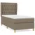 Produktbild 2 för Ramsäng med madrass taupe 90x190 cm tyg