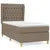 Produktbild 2 för Ramsäng med madrass taupe 100x200 cm tyg