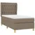Produktbild 3 för Ramsäng med madrass taupe 100x200 cm tyg
