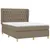 Produktbild 3 för Ramsäng med madrass taupe 140x190 cm tyg