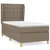 Produktbild 2 för Ramsäng med madrass taupe 80x200 cm tyg