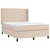 Produktbild 3 för Ramsäng med bäddmadrass cappuccino 140x190 cm konstläder