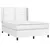 Produktbild 3 för Ramsäng med madrass vit 140x190 cm konstläder