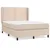 Produktbild 2 för Ramsäng med bäddmadrass cappuccino 140x190 cm konstläder