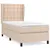 Produktbild 2 för Ramsäng med bäddmadrass cappuccino 90x190 cm konstläder