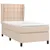 Produktbild 3 för Ramsäng med bäddmadrass cappuccino 90x190 cm konstläder