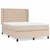 Produktbild 2 för Ramsäng med bäddmadrass cappuccino 140x190 cm konstläder