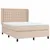 Produktbild 3 för Ramsäng med bäddmadrass cappuccino 140x190 cm konstläder