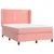 Produktbild 3 för Ramsäng med madrass rosa 140x190 cm sammet