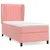 Produktbild 2 för Ramsäng med madrass rosa 90x190 cm sammet