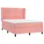 Produktbild 3 för Ramsäng med madrass rosa 140x190 cm sammet