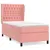 Produktbild 2 för Ramsäng med madrass rosa 90x190 cm sammet
